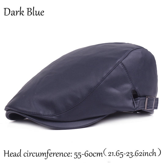 Men's Leather Berets Lvy Cap Newsboy Hats