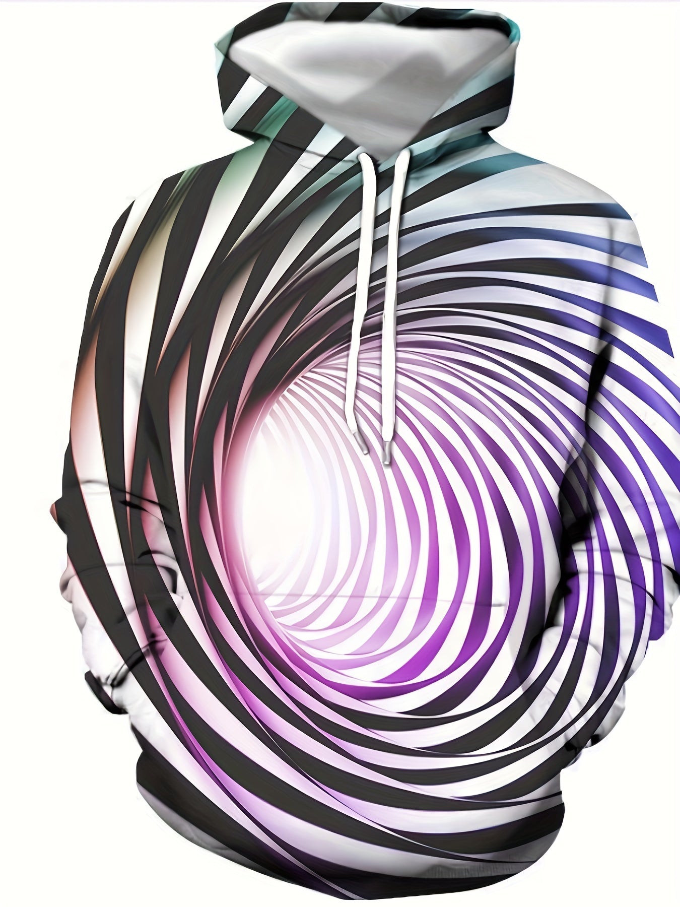 Optical Vision Swirl 3d Pattern Hoodies For Men