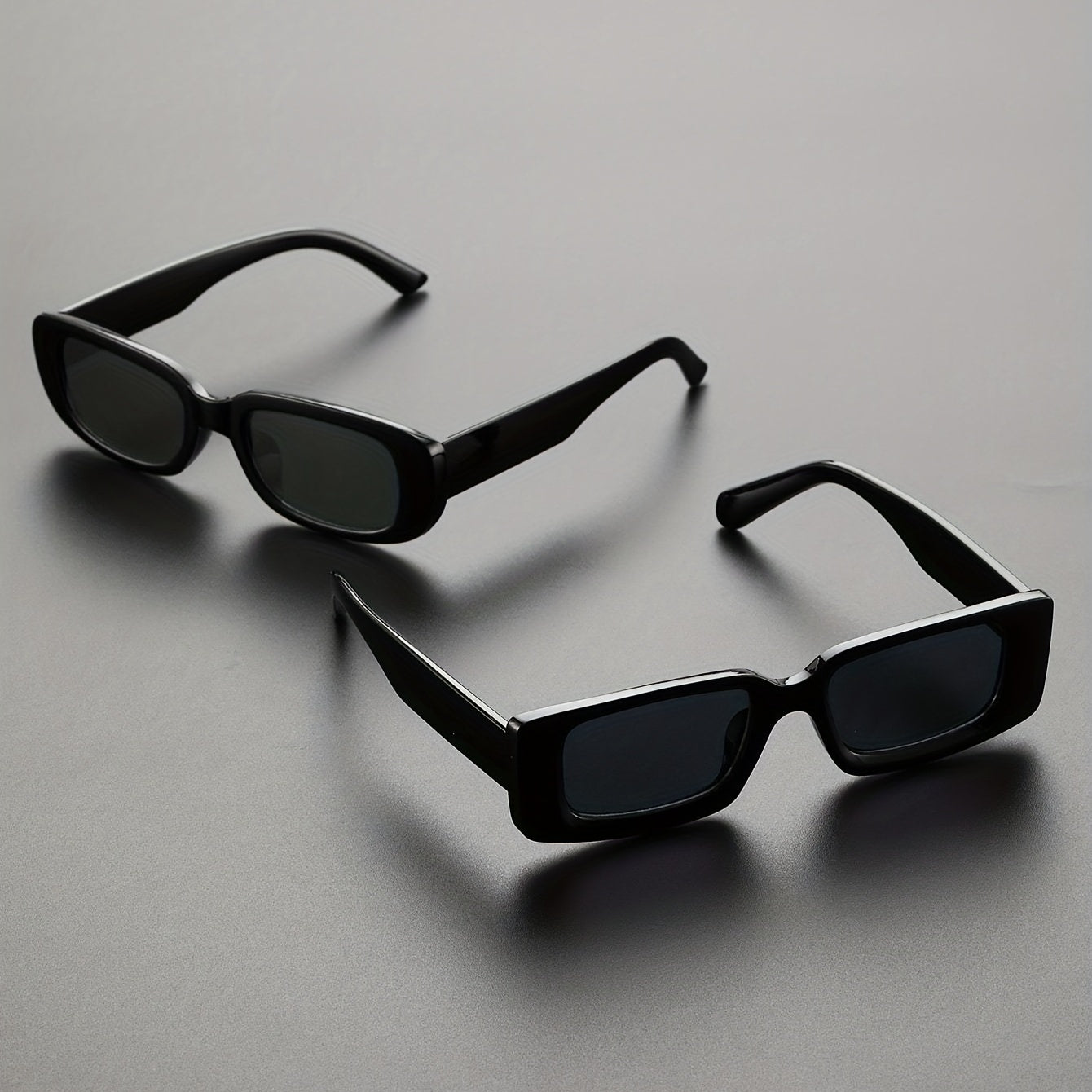 Square Frame Sunglasses Vintage Eyewear With Glasses Case