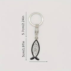 Fish Shape Charm Keychain Stainless Steel Key Ring