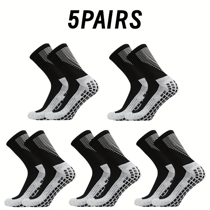 5 Pairs Breathable Soccer Mid Calf Socks For Men And Women