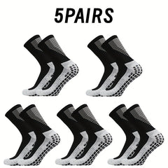 5 Pairs Breathable Soccer Mid Calf Socks For Men And Women