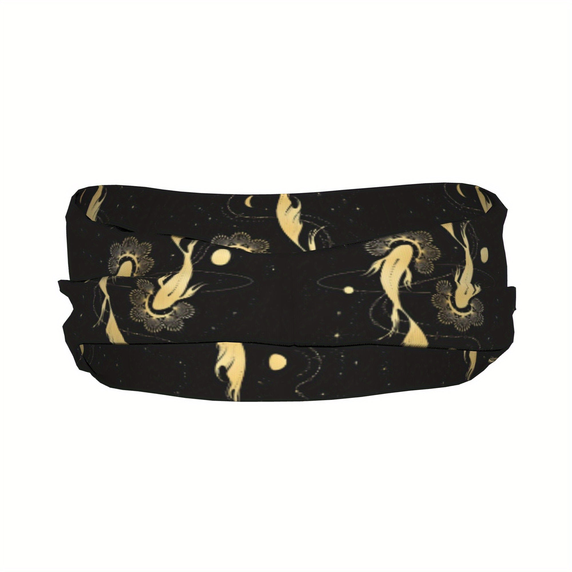 Unisex Goldfish & Star Sports Headband Sweat Wicking Polyester Yoga Gym Running