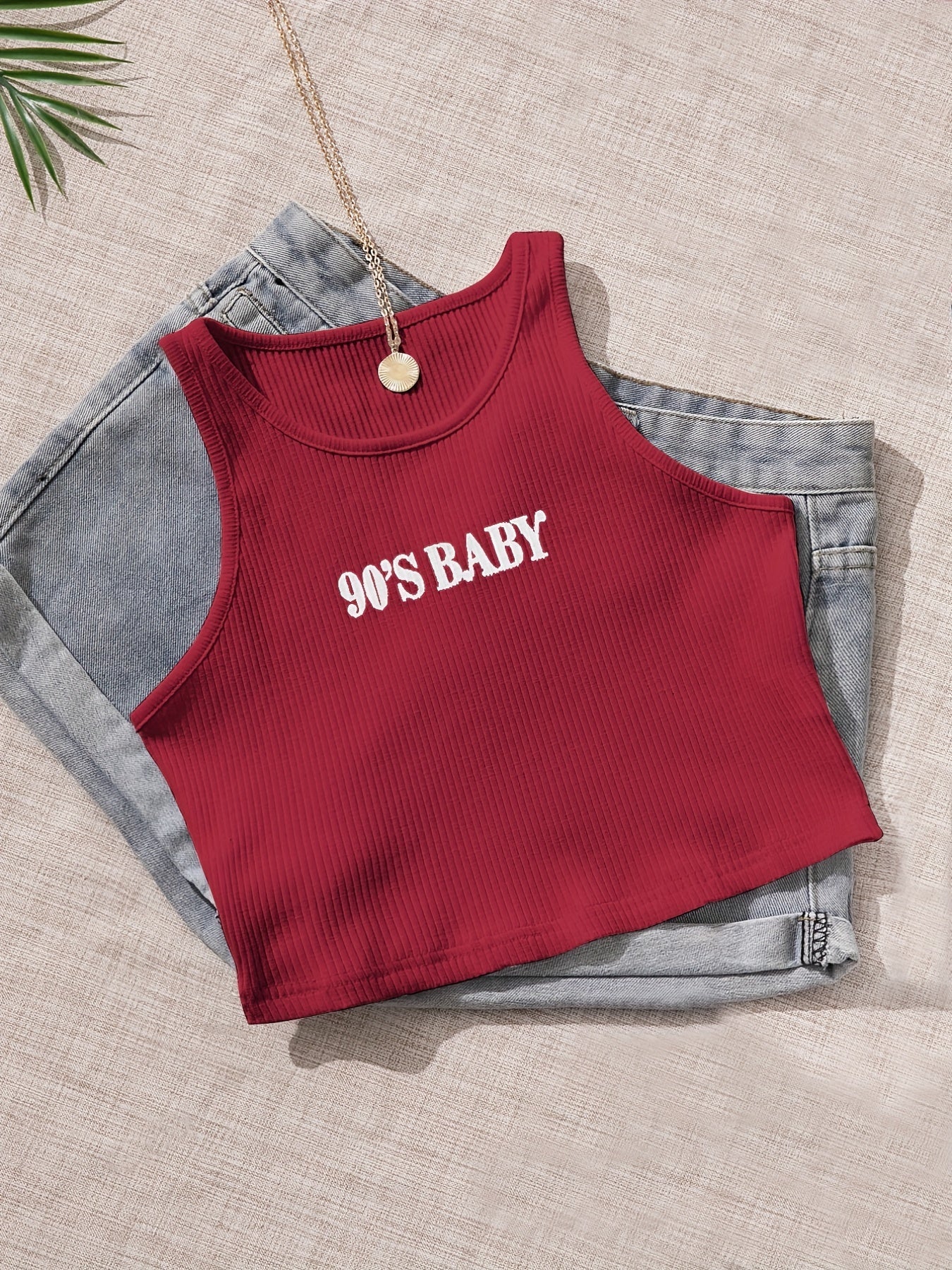 Ribbed Sports Cropped Tank Top Yoga Fitness Sleeveless Top