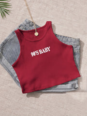 Ribbed Sports Cropped Tank Top Yoga Fitness Sleeveless Top