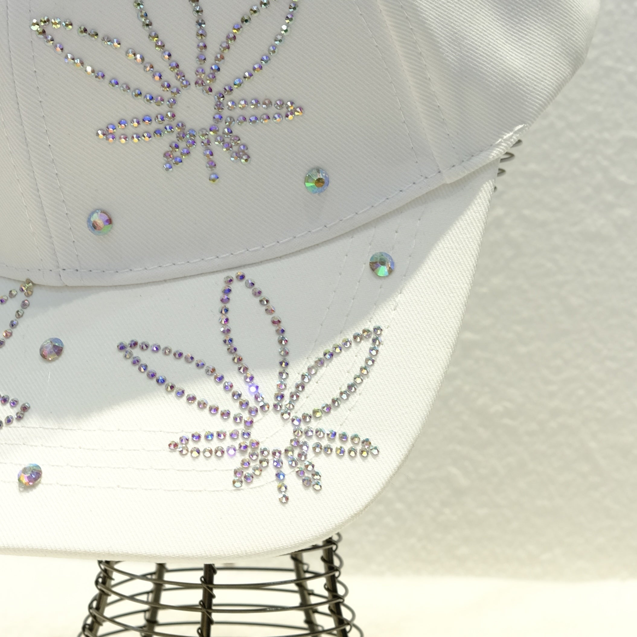 Rhinestone Leaf Decor Baseball Cap Casual Sunscreen Dad Hats Adjustable