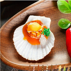 2pcs Realistic Scallops w/ Garlic Sauce Mixed Colors Kitchen Photography Props