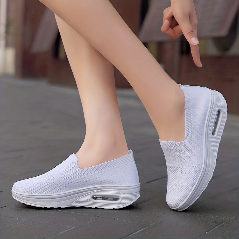 Women's Air Cushion Wedge Sneakers Slip On Casual Shoes
