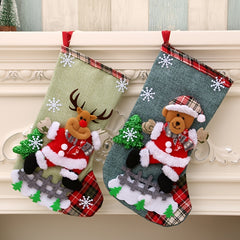 Large Christmas Socks Ornaments Gift Bag