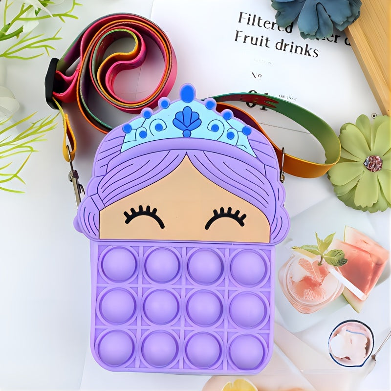 Girls Silicone Princess Crossbody Bag Shoulder Bag Coin Purse Wallet