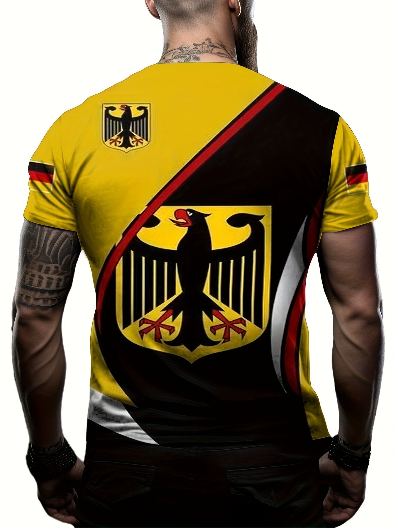 Eagle Pattern Print Men's Short Sleeve T-shirt