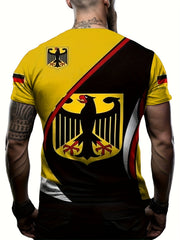 Eagle Pattern Print Men's Short Sleeve T-shirt