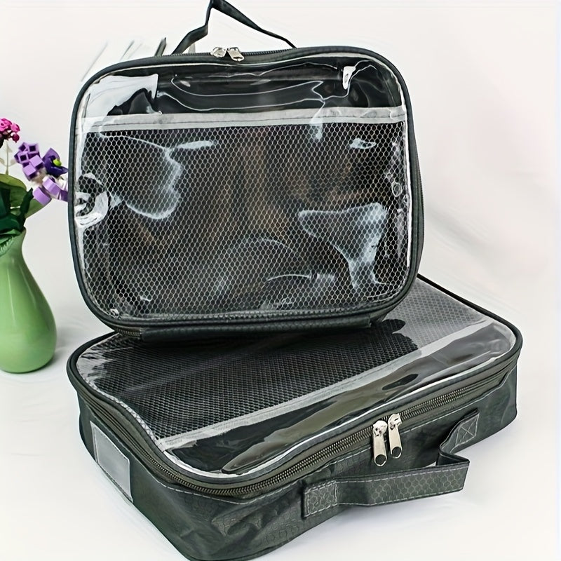 Set of 3 PVC Zipper Mesh Storage Bags for Toy Organization and More