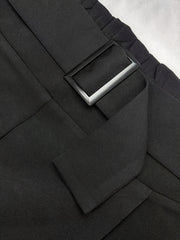 Wide Leg Loose Trousers with Buckle Detail