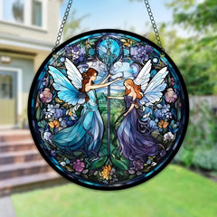 Acrylic Fairy Stained Window Hanging Decoration 3D Pattern Painted Panel