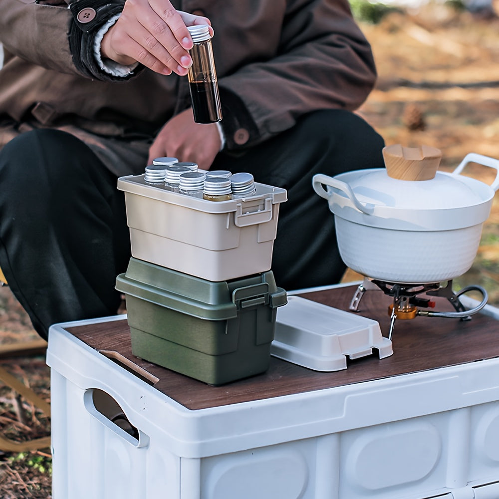 Outdoor Camping Mini Storage Box Desktop Seasoning Bottle Jar Storage Travel BBQ