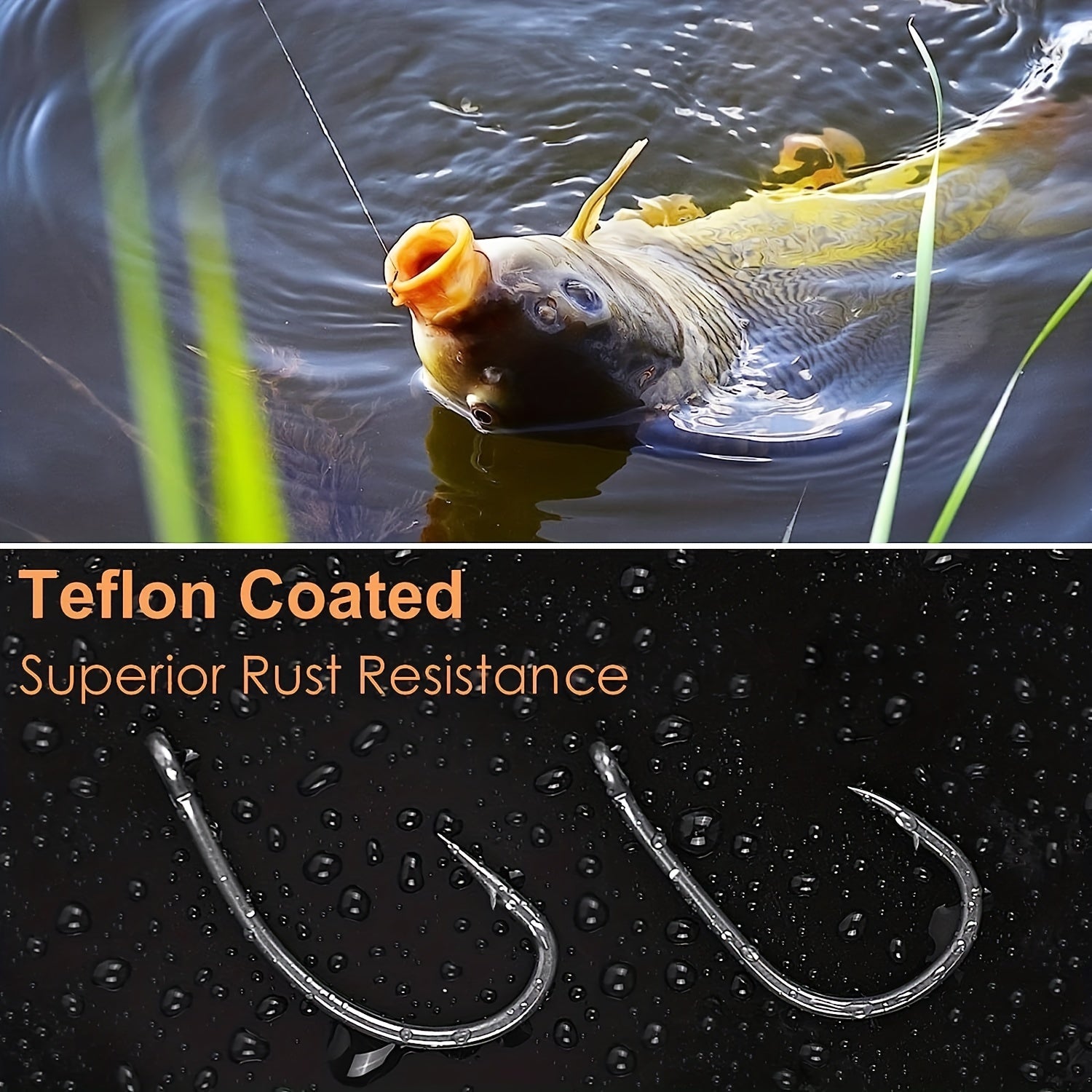50 Rustproof Steel Fishing Rig Hooks Barbless Barb Fishing Tackle