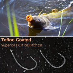 50 Rustproof Steel Fishing Rig Hooks Barbless Barb Fishing Tackle