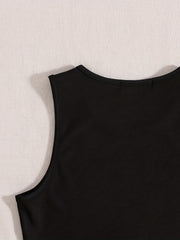 Letter Print Crop Tank Top Sleeveless Casual Crop Top For S...