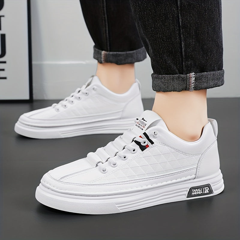 Men's Lace up Sneakers PU Leather Skate Shoes