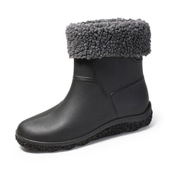 Men Plus Velvet Rain Boots Waterproof Non Slip Low Top Rain Shoes