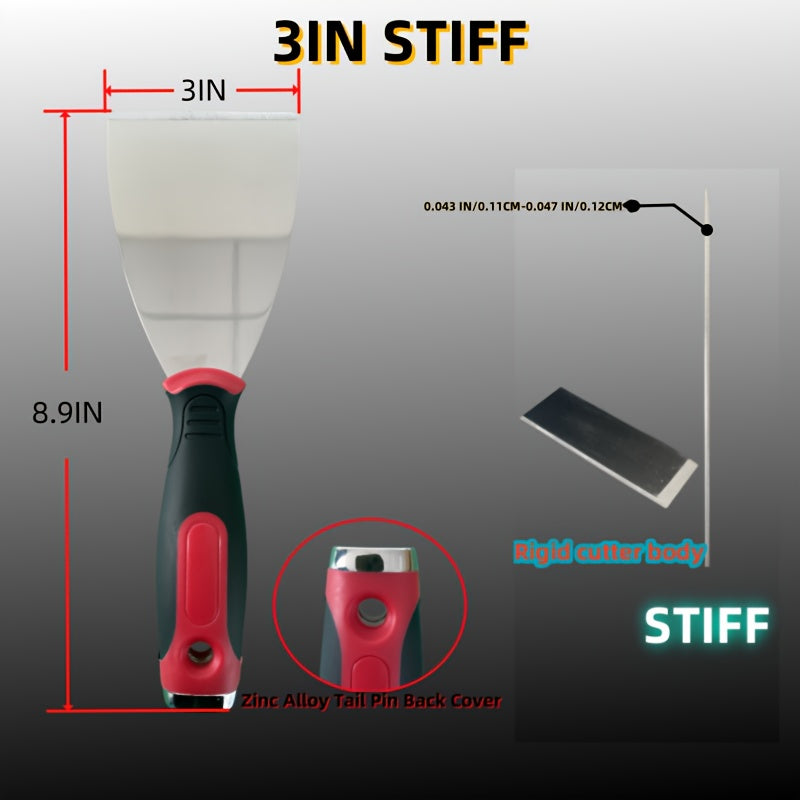 Stainless Steel Putty Scraper Plaster Shovel with Two Handles