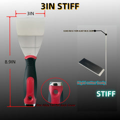 Stainless Steel Putty Scraper Plaster Shovel with Two Handles