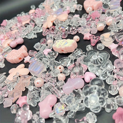 50g Transparent Solid Mixed Beads Bulk DIY Bracelet Necklace Material