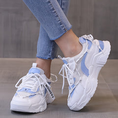 Chunky Mesh Lift Sneakers Breathable Low Top Shoes Women's Footwear
