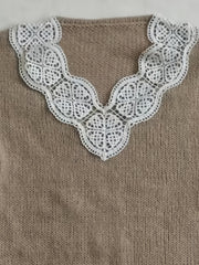 Lace V Neck Sweater Long Sleeve for Women