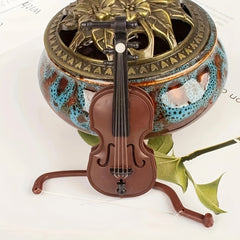 Mini Violin Model Toy House Decoration Musical Instrument DIY Handicraft