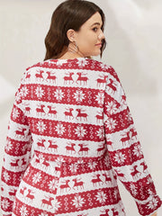 Christmas Lounge set Women's Stripe & Deer Print Pajama Set