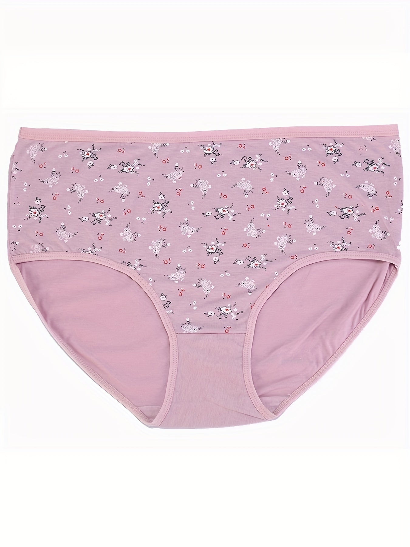 3 Pack Plus Size Women's Ditsy Floral Print Underwear Set