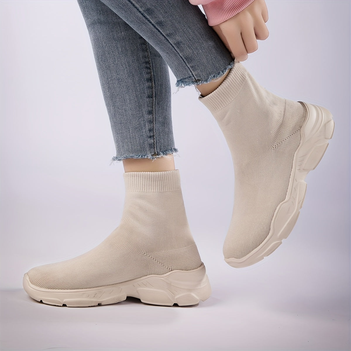Women's High Top Slip On Sneakers Lightweight Walking Shoes
