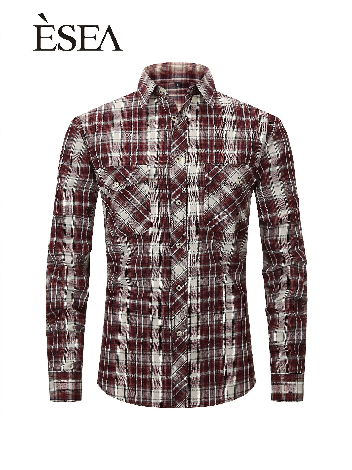 Men's Double Pocket Brushed Check Flannel Shirt