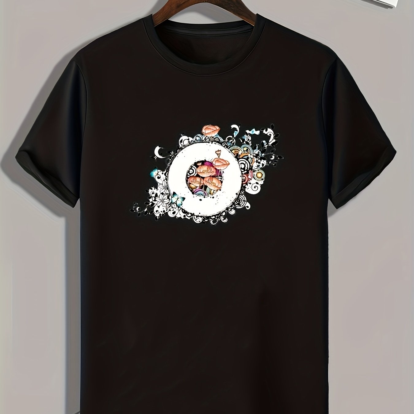 Pattern Print Men's Sports T-shirt for Fitness Activities
