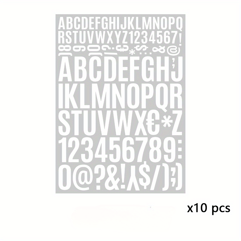 10pcs 2.54-5.08 cm Vinyl PVC Waterproof Self Adhesive Letter Stickers