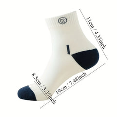 5 Pairs Men's Cotton Deodorant Sports Socks
