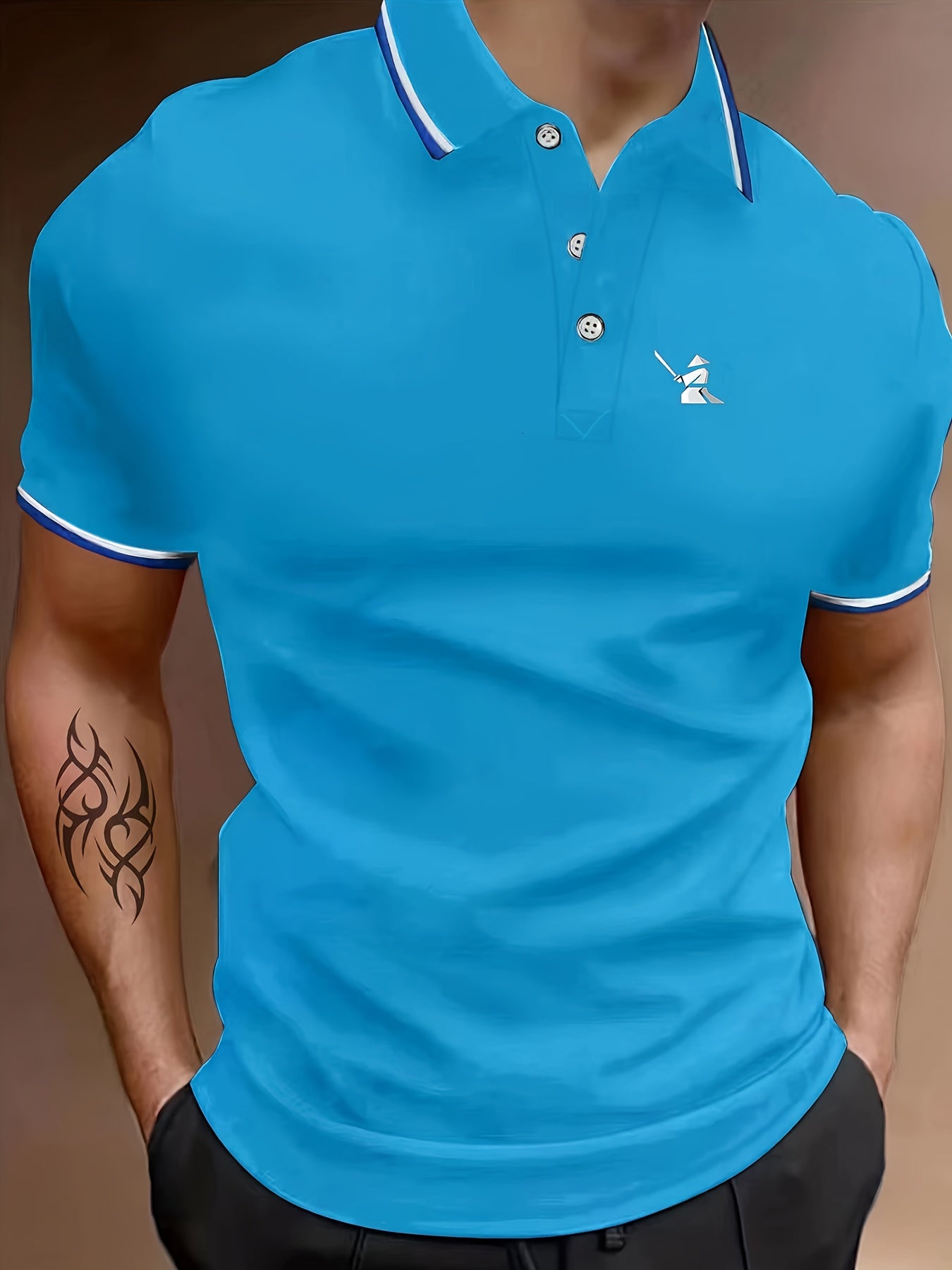 Men's Swordsman Print Golf Shirt