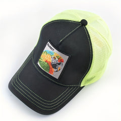 Unisex Sunshade Adjustable Baseball Cap with Parrot Embroidery