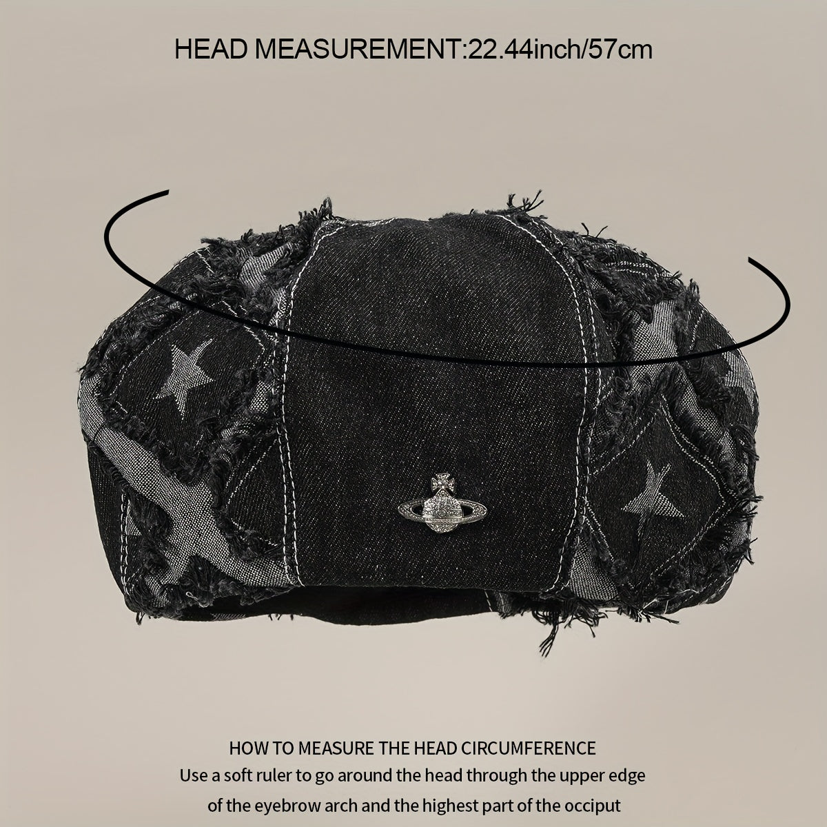 Denim Hat Retro Stitching Five-pointed Star Painter Hat