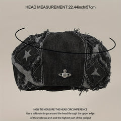 Denim Hat Retro Stitching Five-pointed Star Painter Hat