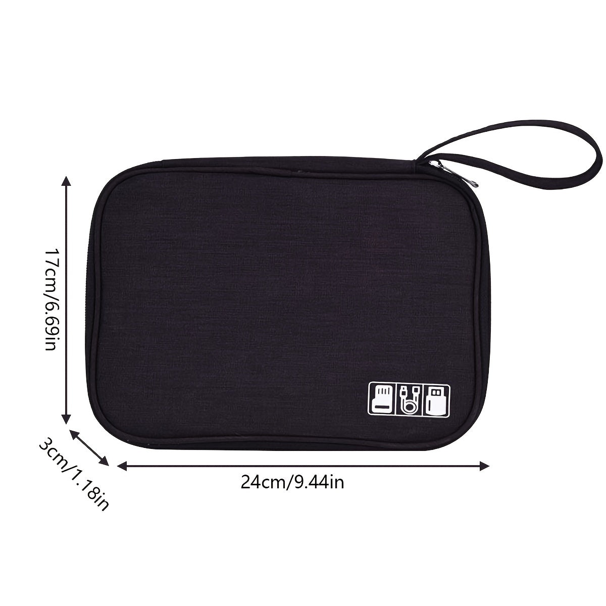 Slim Portable Storage Bag for Electronics Accessories with Zipper