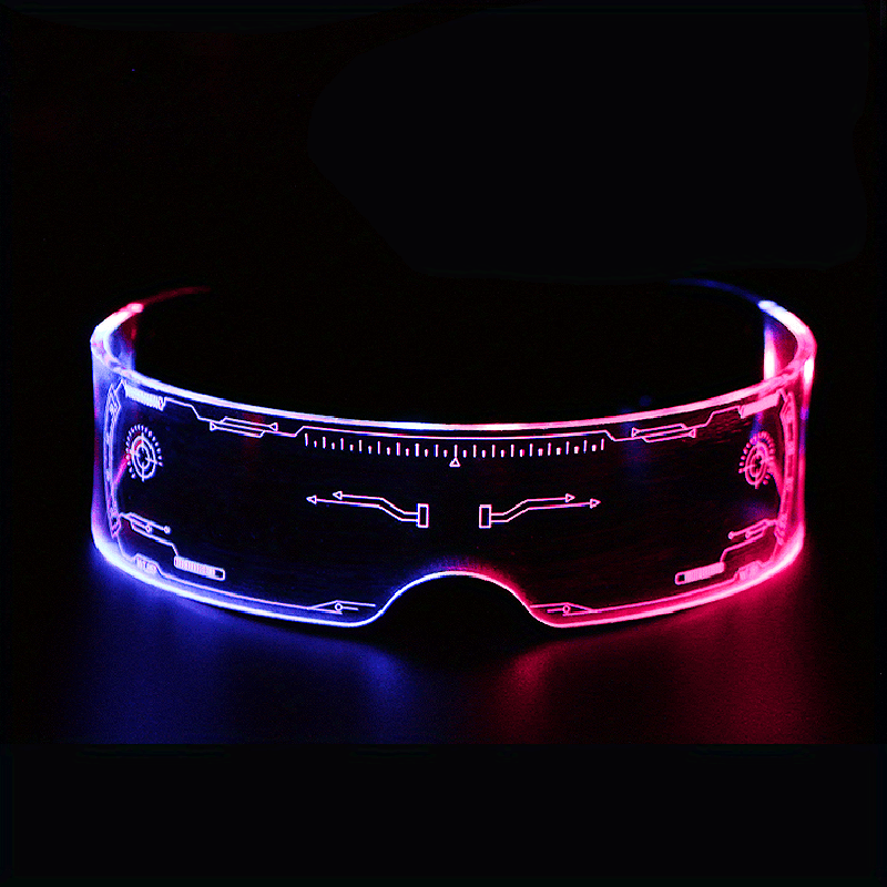Cyberpunk LED Luminous Glasses Men's Party Costume Accessories