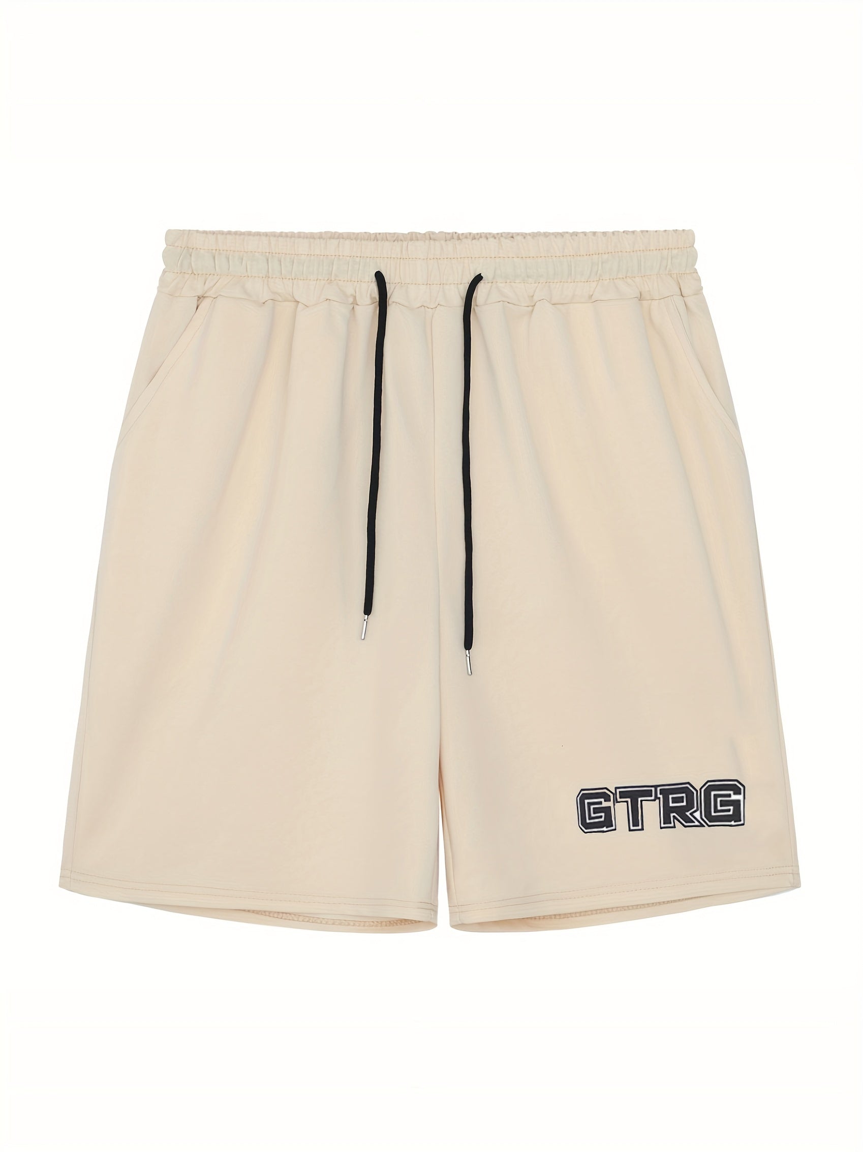 Classic Letter Print Men's Shorts - Summer Outdoor Drawstring Shorts