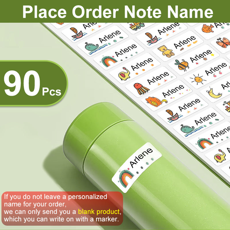 Personalized Waterproof Self-adhesive Name Sticker, Student School Label