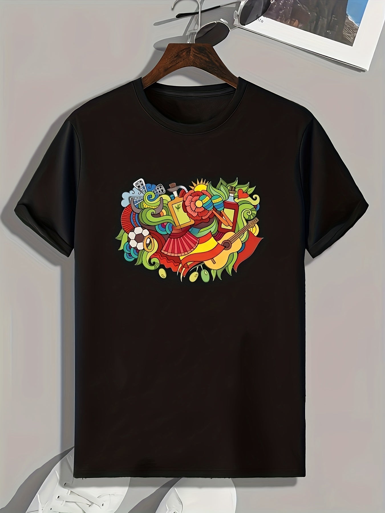 Colorful Print Men's Graphic T shirt for Summer