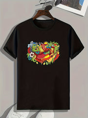 Colorful Print Men's Graphic T shirt for Summer