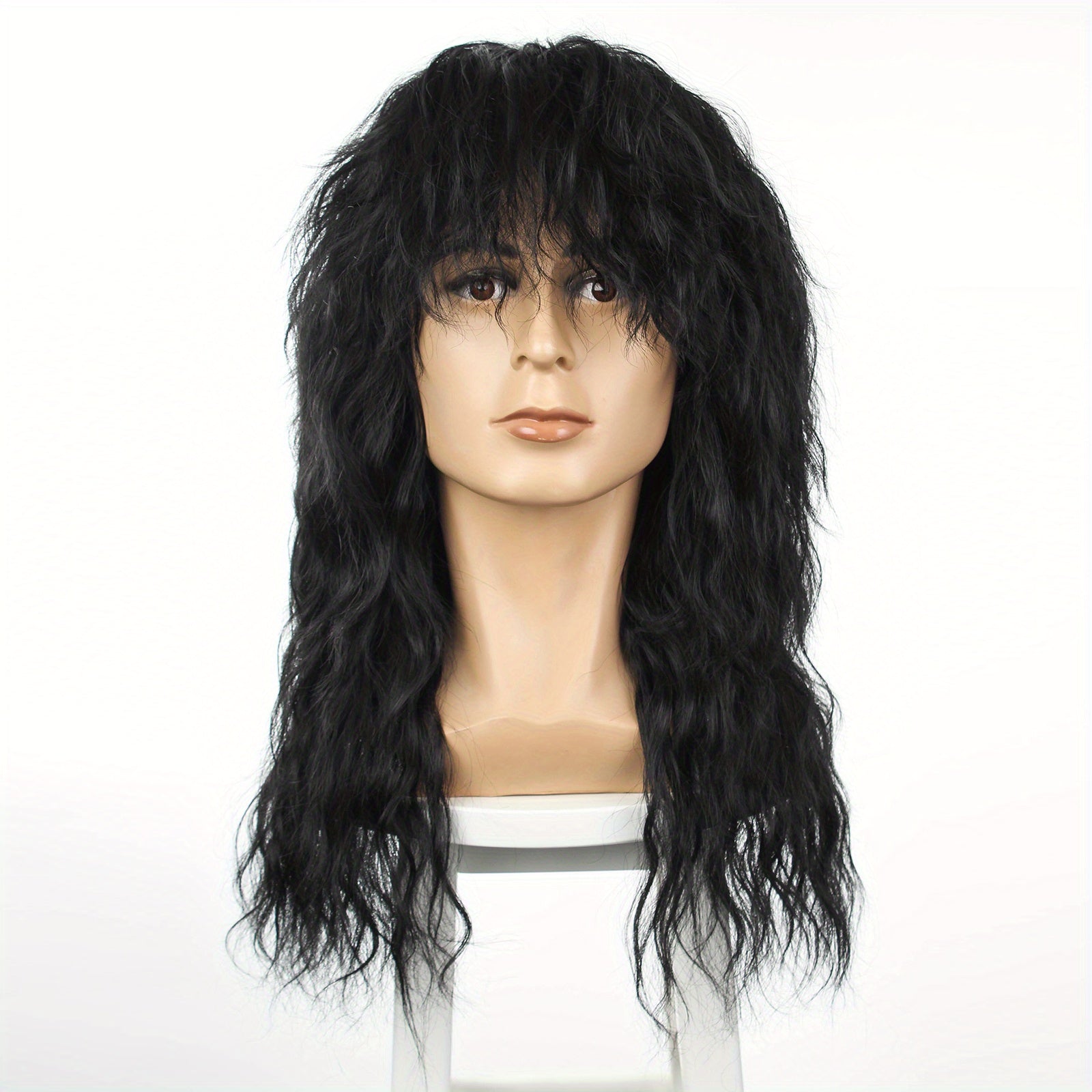 Men's 80s Rock Metal Halloween Wig Long Curly Hair