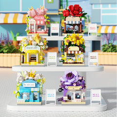 Building Block Street Corner Flower Shop Desktop Decoration
